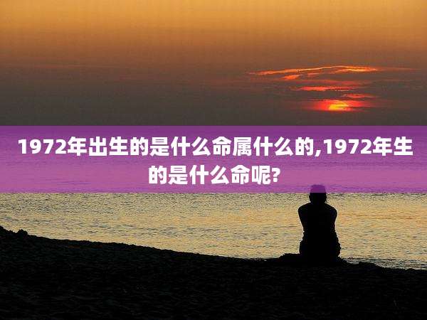 1972年出生的是什么命属什么的,1972年生的是什么命呢?