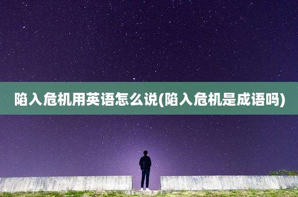 陷入危机用英语怎么说(陷入危机是成语吗)