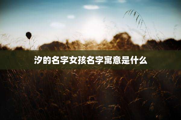 汐的名字女孩名字寓意是什么
