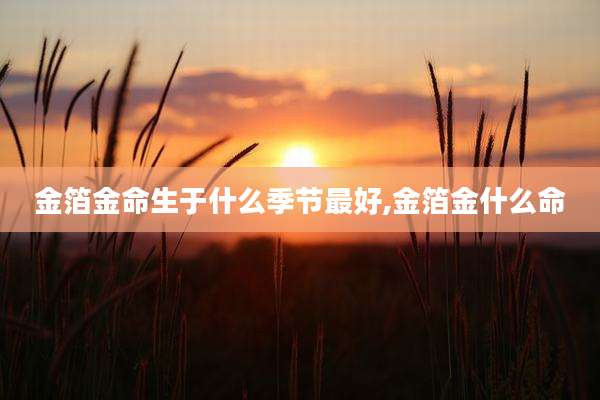 金箔金命生于什么季节最好,金箔金什么命