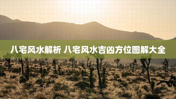 八宅风水解析 八宅风水吉凶方位图解大全