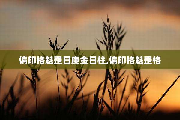 偏印格魁罡日庚金日柱,偏印格魁罡格