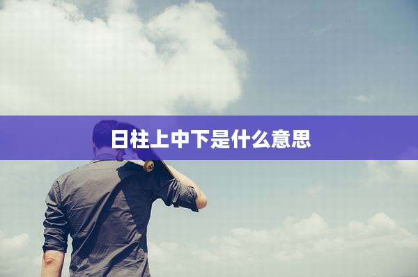 日柱上中下是什么意思