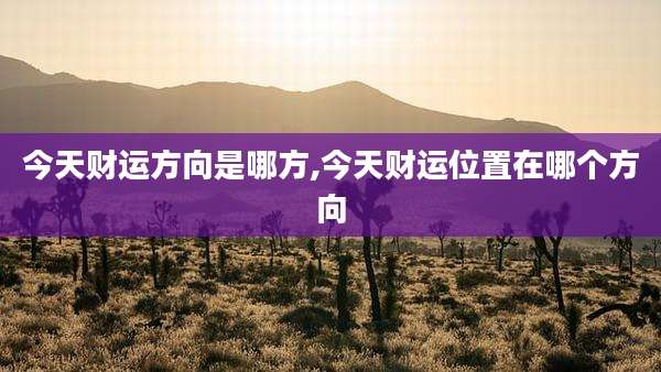 今天财运方向是哪方,今天财运位置在哪个方向