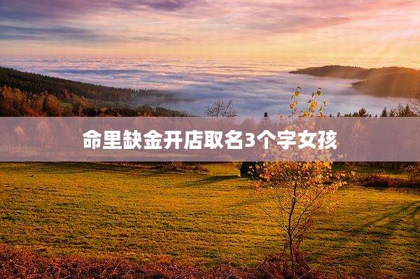 命里缺金开店取名3个字女孩