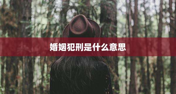 婚姻犯刑是什么意思