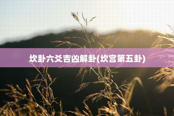 坎卦六爻吉凶解卦(坎宫第五卦)
