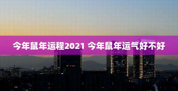 今年鼠年运程2021 今年鼠年运气好不好