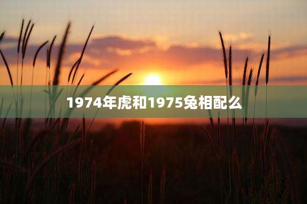 1974年虎和1975兔相配么