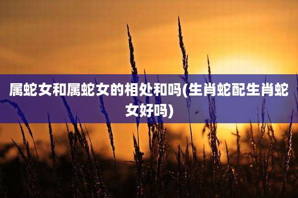 属蛇女和属蛇女的相处和吗(生肖蛇配生肖蛇女好吗)