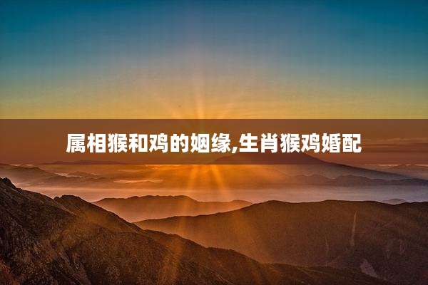 属相猴和鸡的姻缘,生肖猴鸡婚配