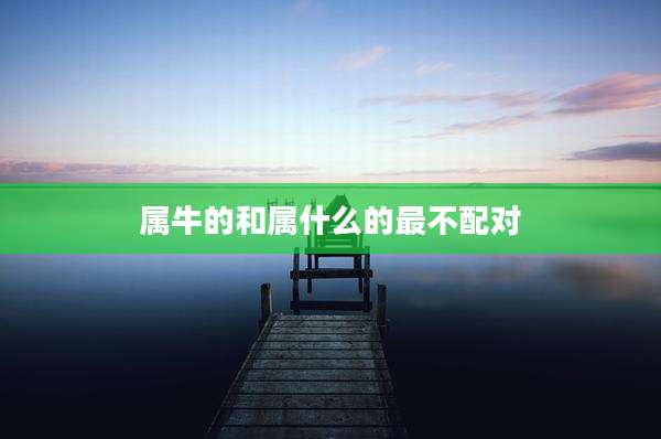 属牛的和属什么的最不配对