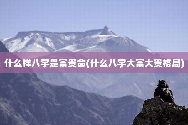 什么样八字是富贵命(什么八字大富大贵格局)