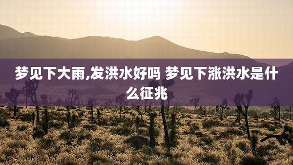 梦见下大雨,发洪水好吗 梦见下涨洪水是什么征兆