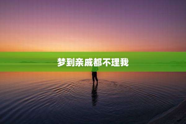 梦到亲戚都不理我
