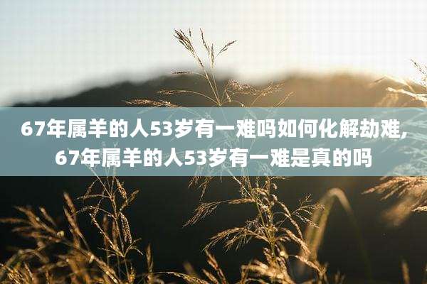 67年属羊的人53岁有一难吗如何化解劫难,67年属羊的人53岁有一难是真的吗