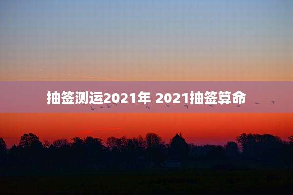 抽签测运2021年 2021抽签算命