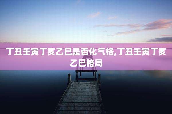 丁丑壬寅丁亥乙巳是否化气格,丁丑壬寅丁亥乙巳格局