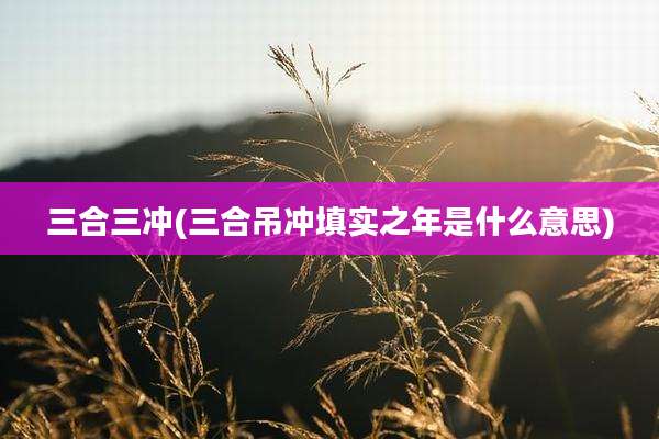 三合三冲(三合吊冲填实之年是什么意思)