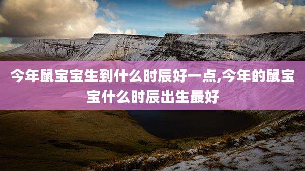 今年鼠宝宝生到什么时辰好一点,今年的鼠宝宝什么时辰出生最好
