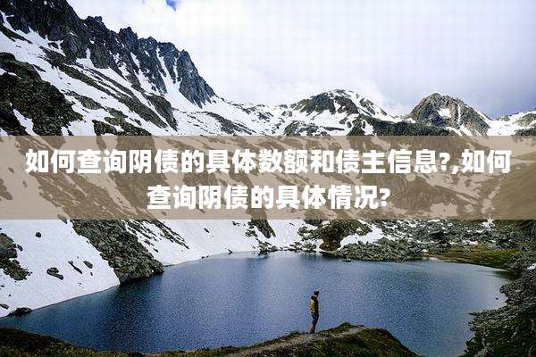 如何查询阴债的具体数额和债主信息?,如何查询阴债的具体情况?