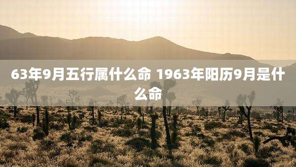 63年9月五行属什么命 1963年阳历9月是什么命