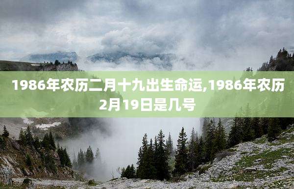 1986年农历二月十九出生命运,1986年农历2月19日是几号