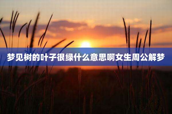 梦见树的叶子很绿什么意思啊女生周公解梦
