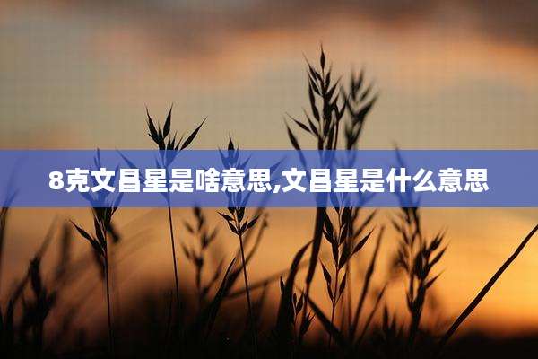 8克文昌星是啥意思,文昌星是什么意思