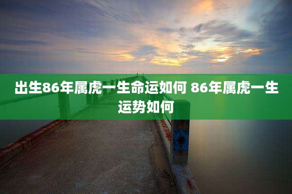 出生86年属虎一生命运如何 86年属虎一生运势如何