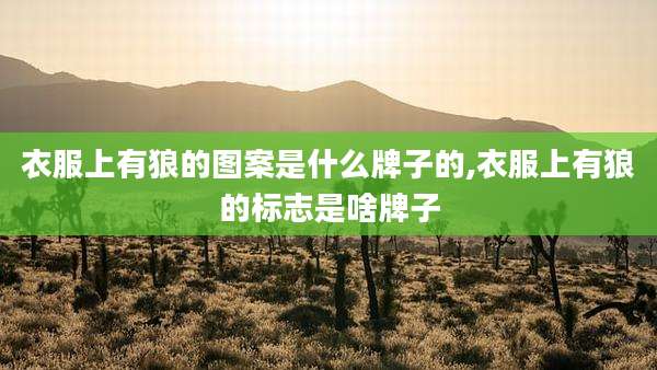 衣服上有狼的图案是什么牌子的,衣服上有狼的标志是啥牌子
