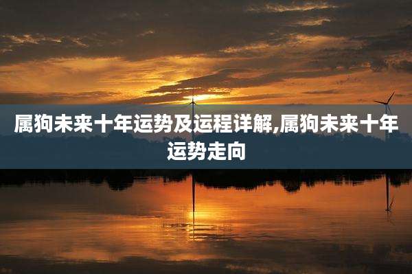 属狗未来十年运势及运程详解,属狗未来十年运势走向
