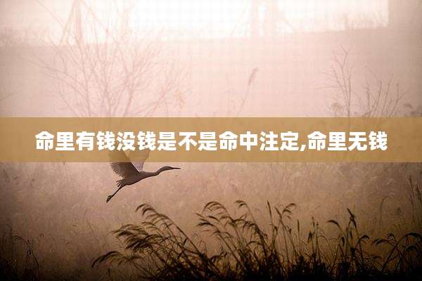 命里有钱没钱是不是命中注定,命里无钱