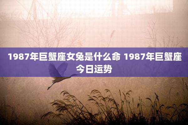 1987年巨蟹座女兔是什么命 1987年巨蟹座今日运势