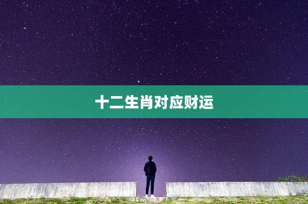 十二生肖对应财运
