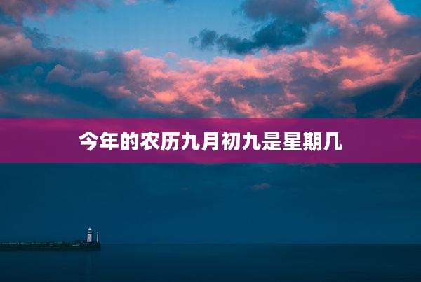 今年的农历九月初九是星期几