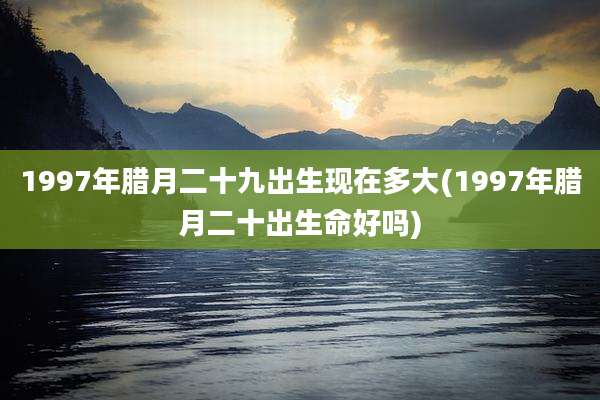 1997年腊月二十九出生现在多大(1997年腊月二十出生命好吗)