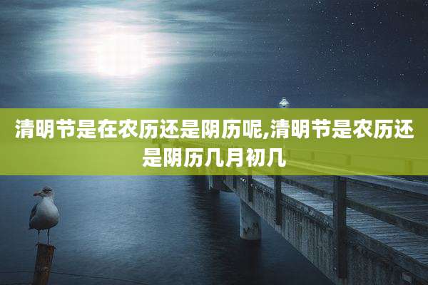 清明节是在农历还是阴历呢,清明节是农历还是阴历几月初几