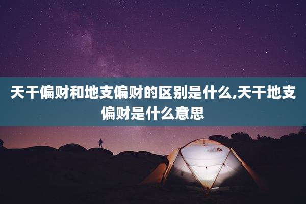 天干偏财和地支偏财的区别是什么,天干地支偏财是什么意思