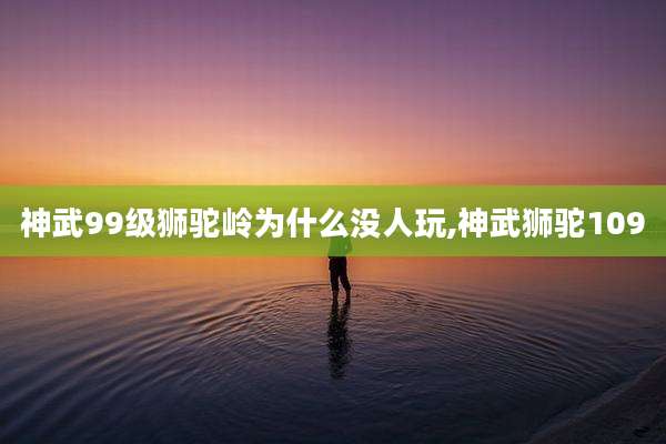 神武99级狮驼岭为什么没人玩,神武狮驼109