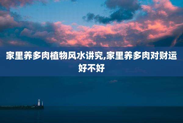 家里养多肉植物风水讲究,家里养多肉对财运好不好