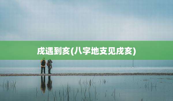 戌遇到亥(八字地支见戌亥)