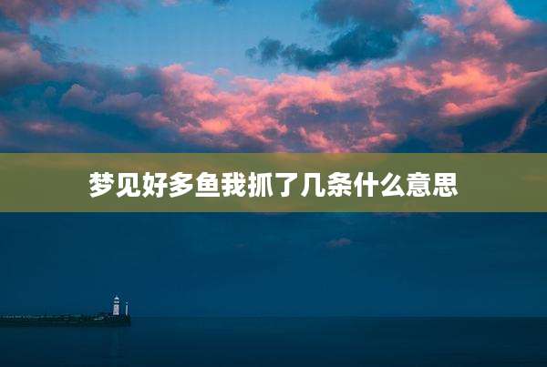 梦见好多鱼我抓了几条什么意思