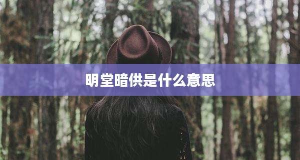 明堂暗供是什么意思