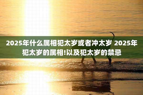 2025年什么属相犯太岁或者冲太岁 2025年犯太岁的属相!以及犯太岁的禁忌