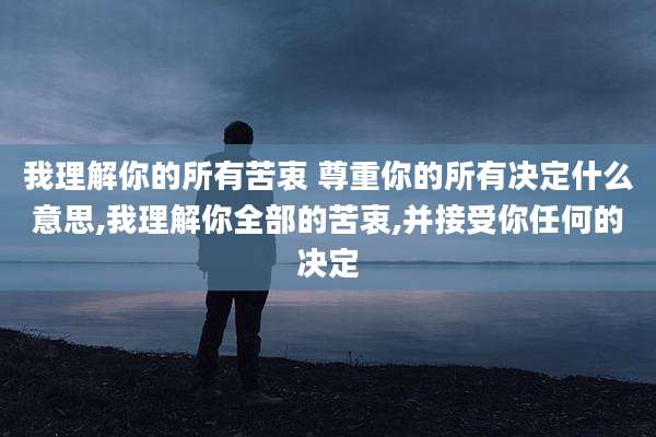 我理解你的所有苦衷 尊重你的所有决定什么意思,我理解你全部的苦衷,并接受你任何的决定