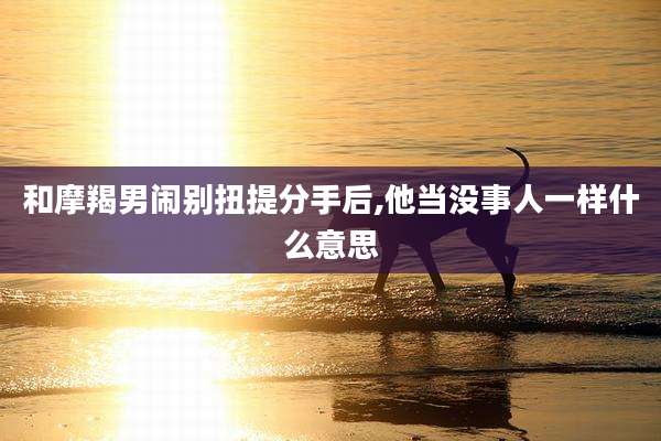 和摩羯男闹别扭提分手后,他当没事人一样什么意思