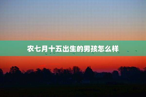 农七月十五出生的男孩怎么样