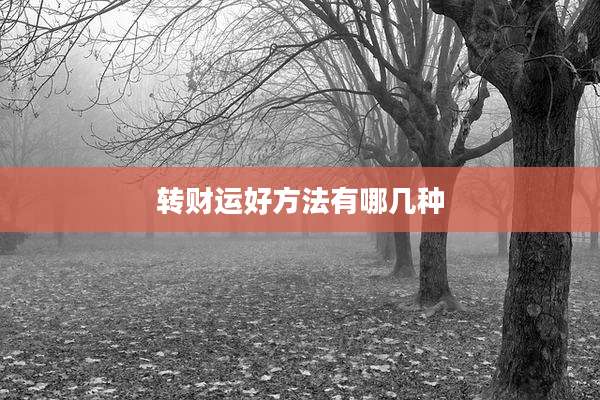转财运好方法有哪几种
