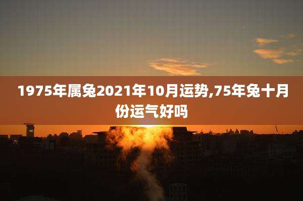 1975年属兔2021年10月运势,75年兔十月份运气好吗